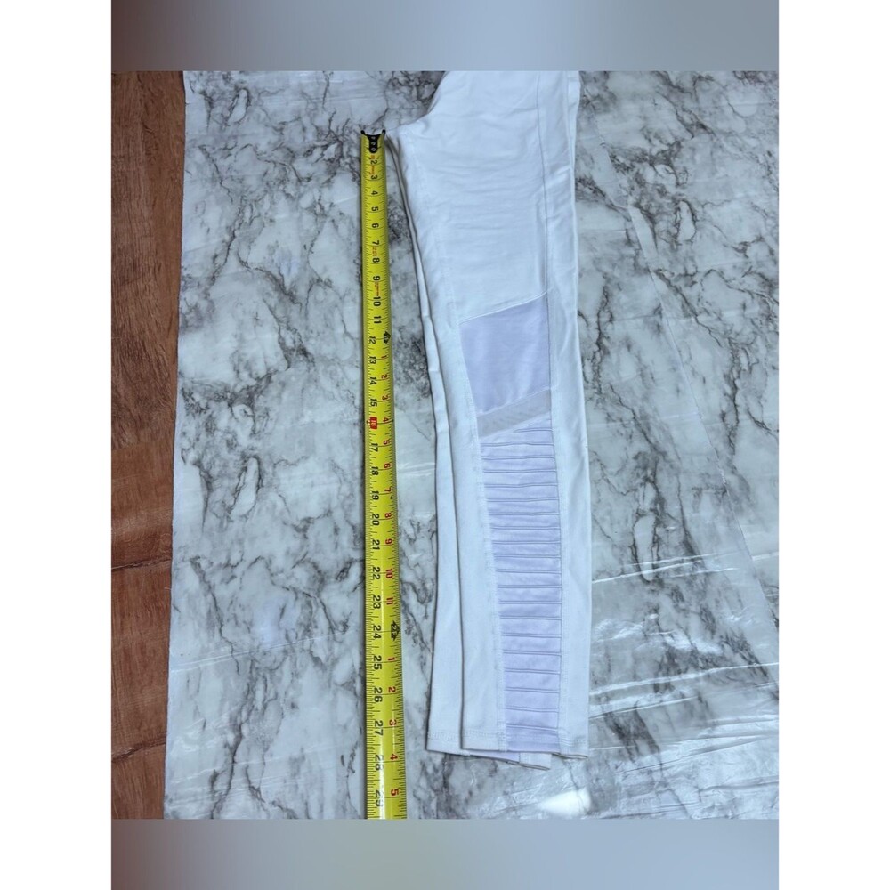 Alo moto leggings white high rise mesh panel size small yoga - Picture 10 of 10